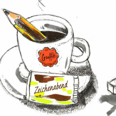 Zeichnung Kaffeetasse mit Bleistift